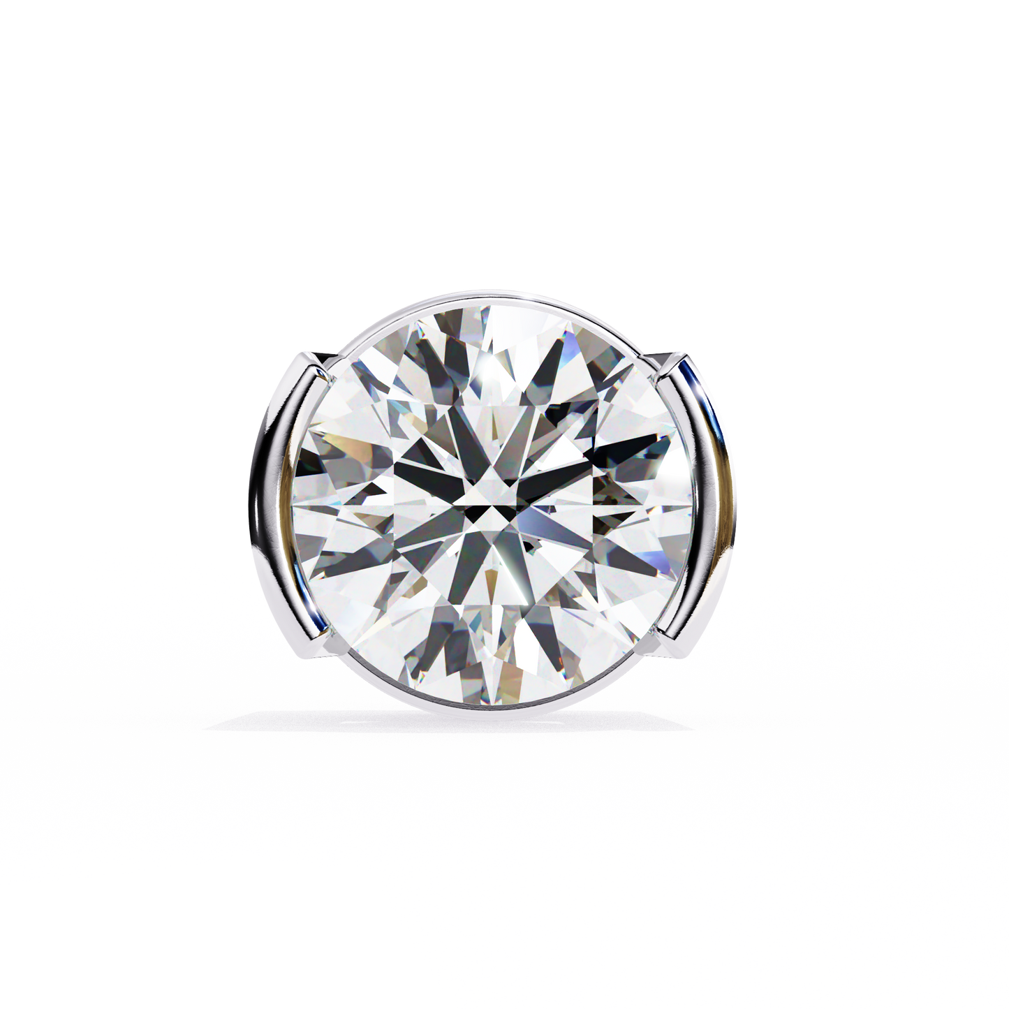 LGD Solitaire Ear Studs Round Stone (2.58ct Pair) In 14K Gold