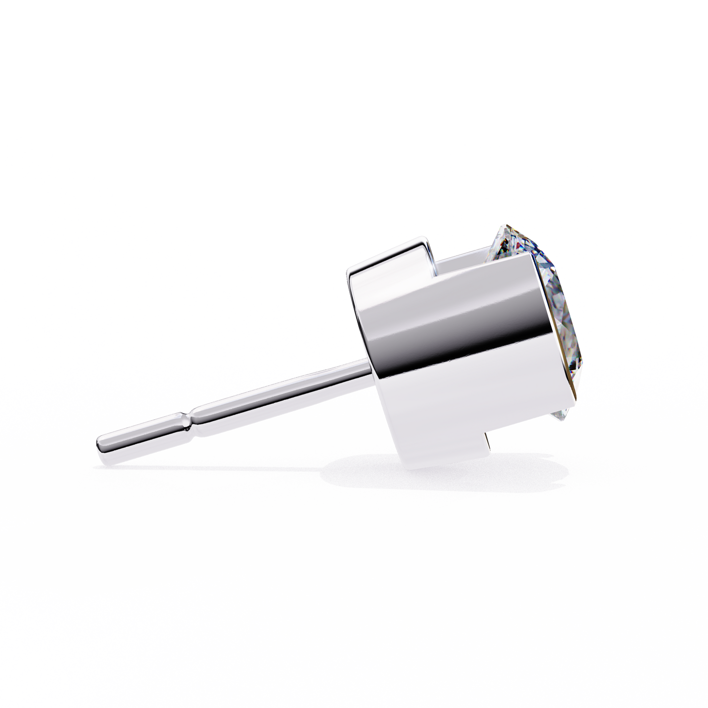 LGD Solitaire Ear Studs Round Stone (2.58ct Pair) In 14K Gold