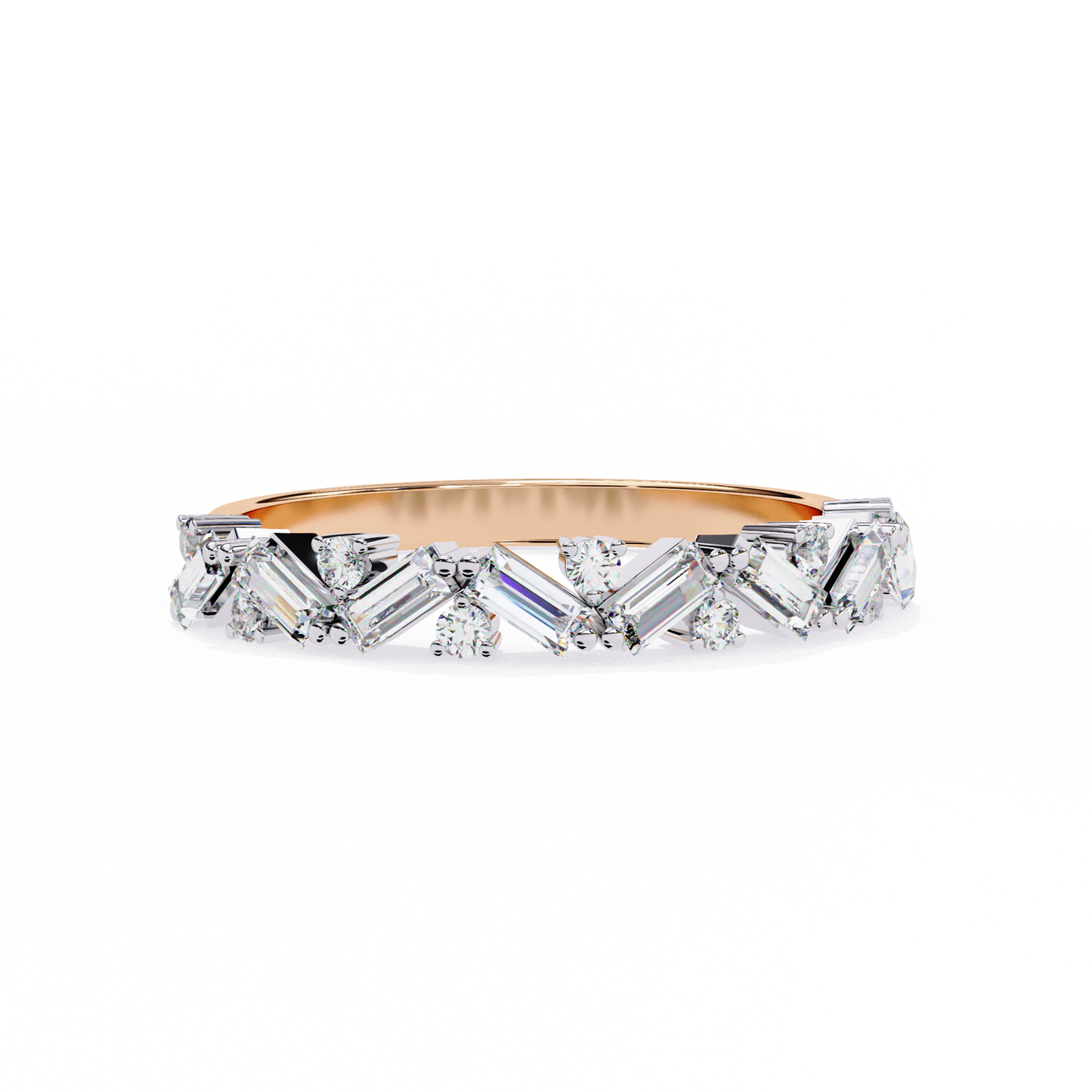 LGD Ring Round & Baguette Stone (0.54ct) In 14K Gold
