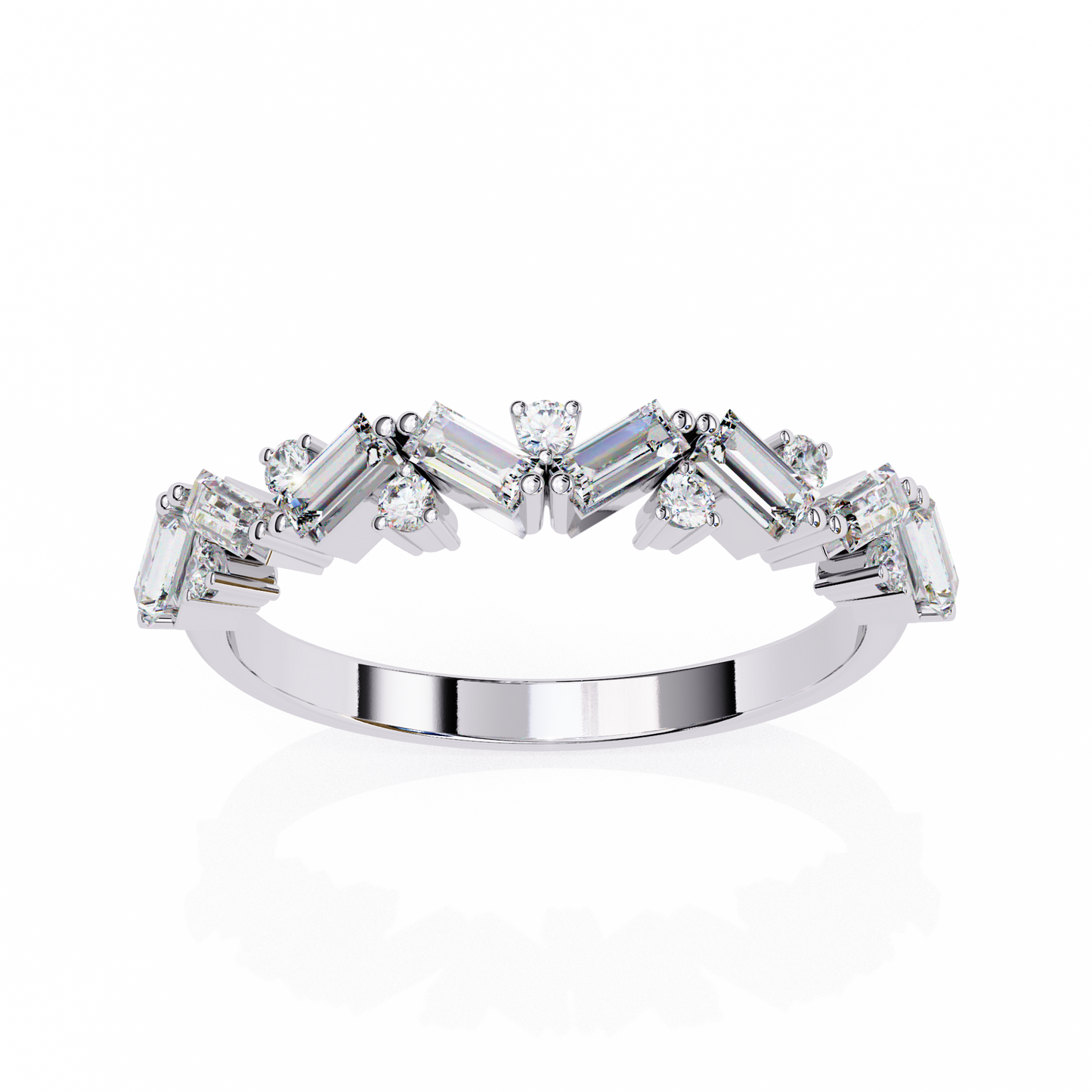 LGD Ring Round & Baguette Stone (0.54ct) In 14K Gold