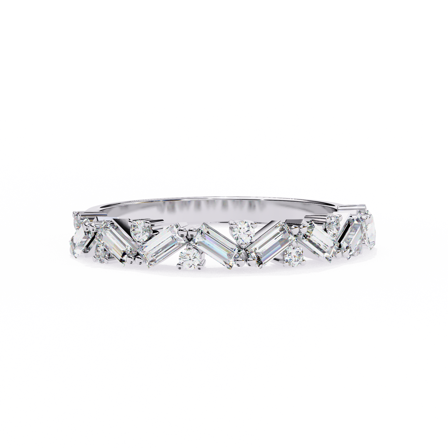 LGD Ring Round & Baguette Stone (0.54ct) In 14K Gold