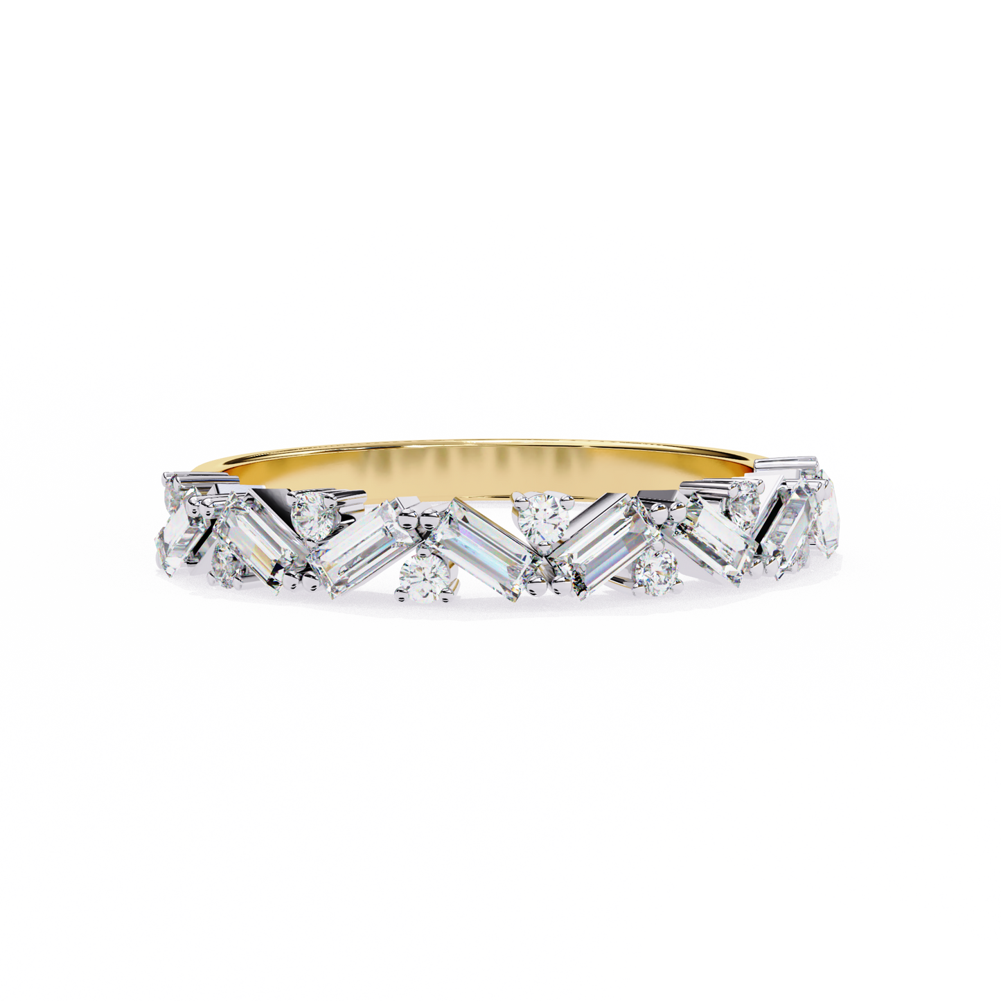 LGD Ring Round & Baguette Stone (0.54ct) In 14K Gold