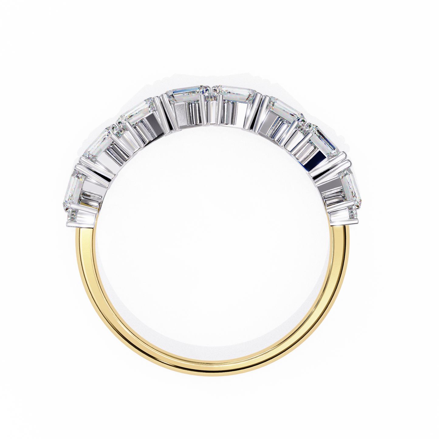 LGD Ring Round & Baguette Stone (0.54ct) In 14K Gold