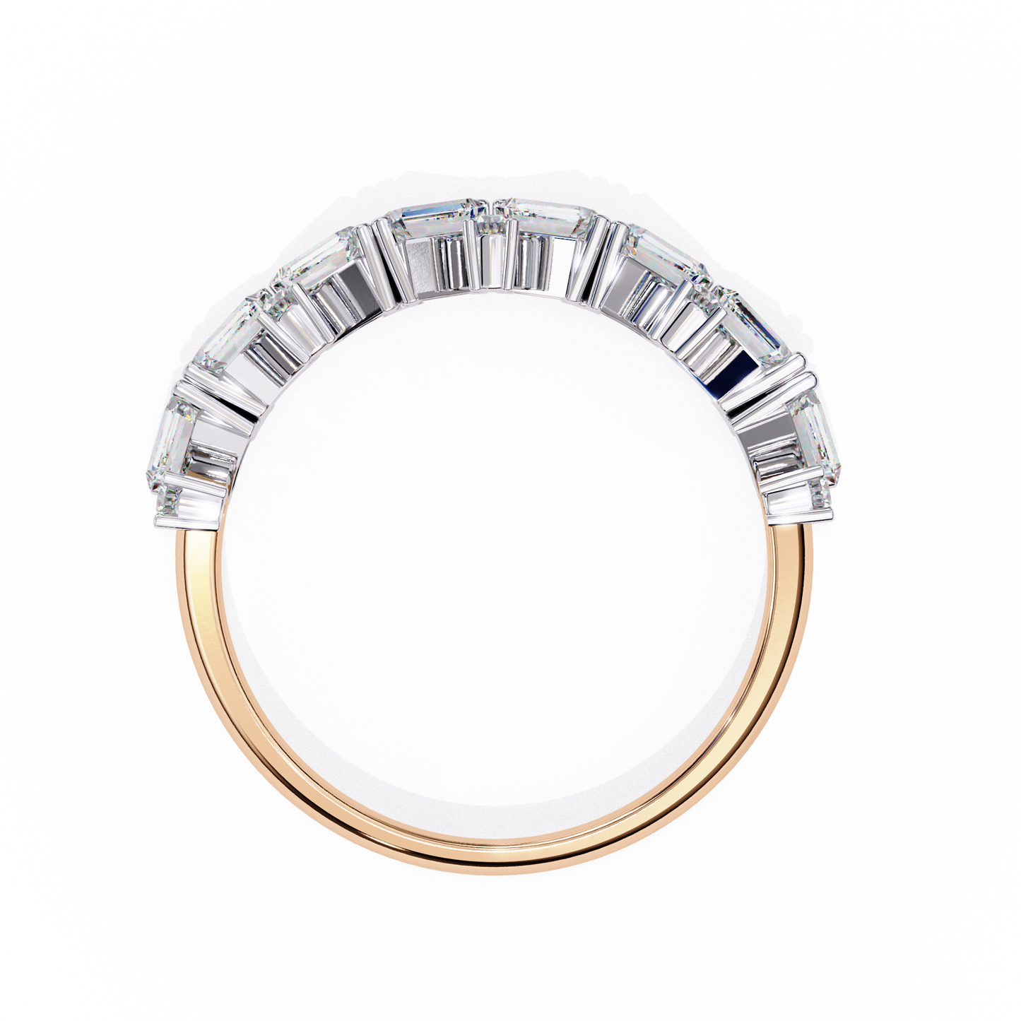 LGD Ring Round & Baguette Stone (0.54ct) In 14K Gold