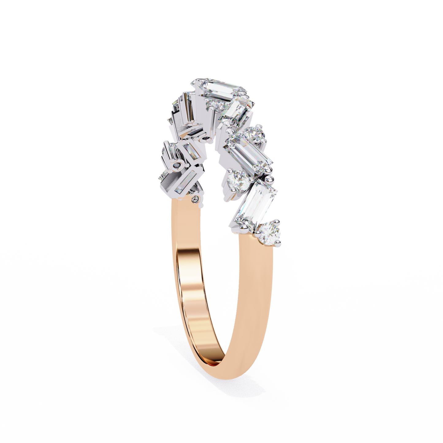 LGD Ring Round & Baguette Stone (0.54ct) In 14K Gold