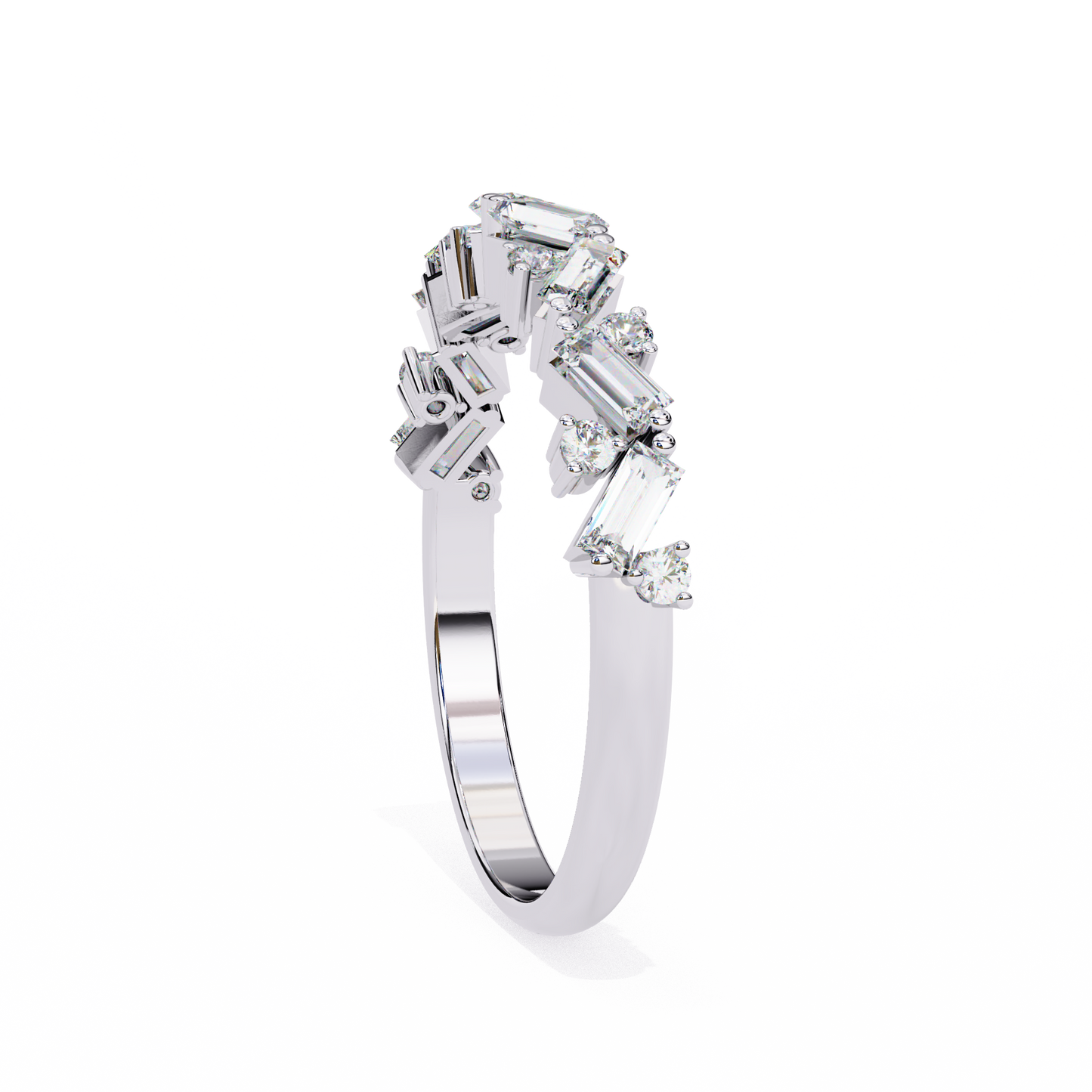 LGD Ring Round & Baguette Stone (0.54ct) In 14K Gold
