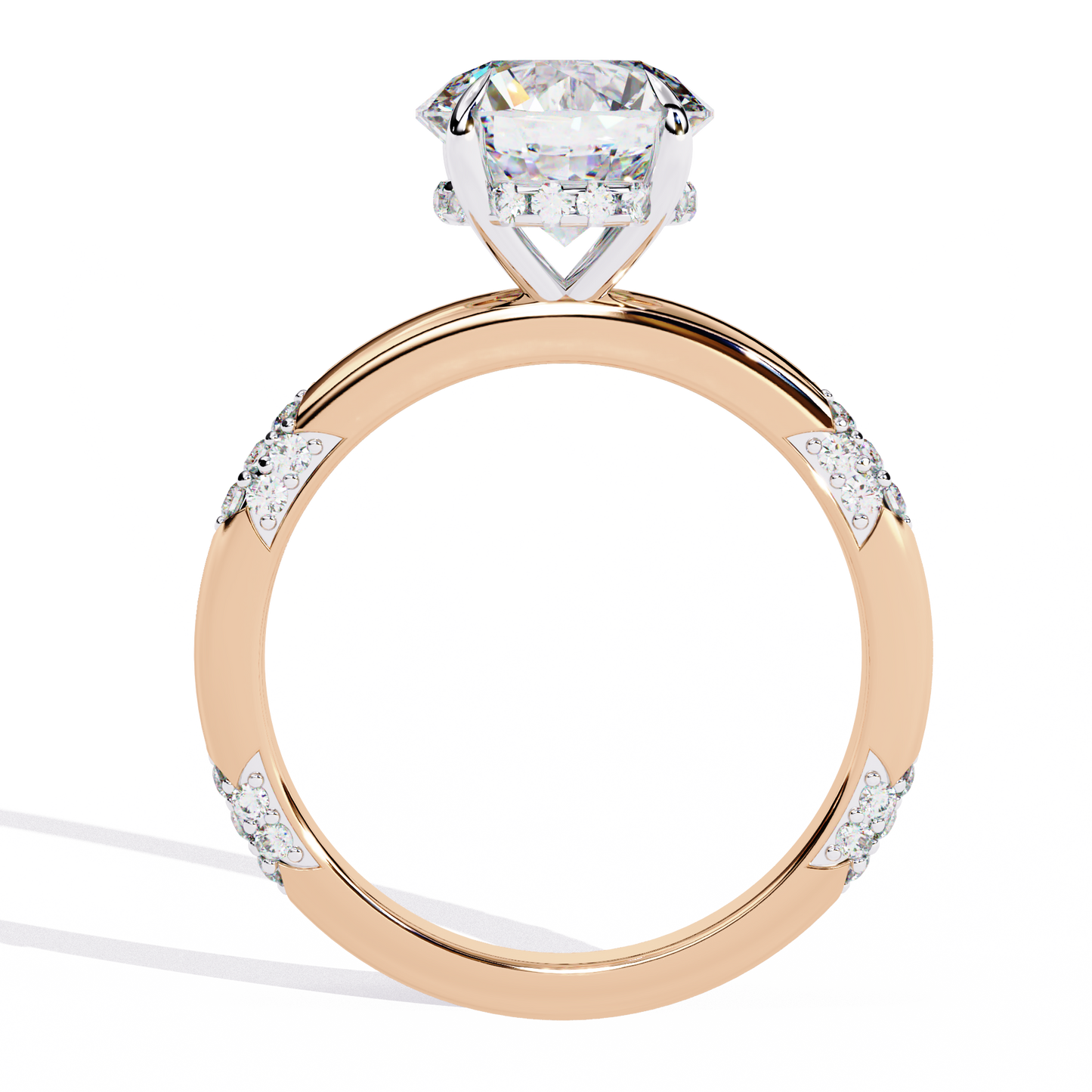 LGD Solitaire Ring Round Stone (2.96ct) In 14K Gold