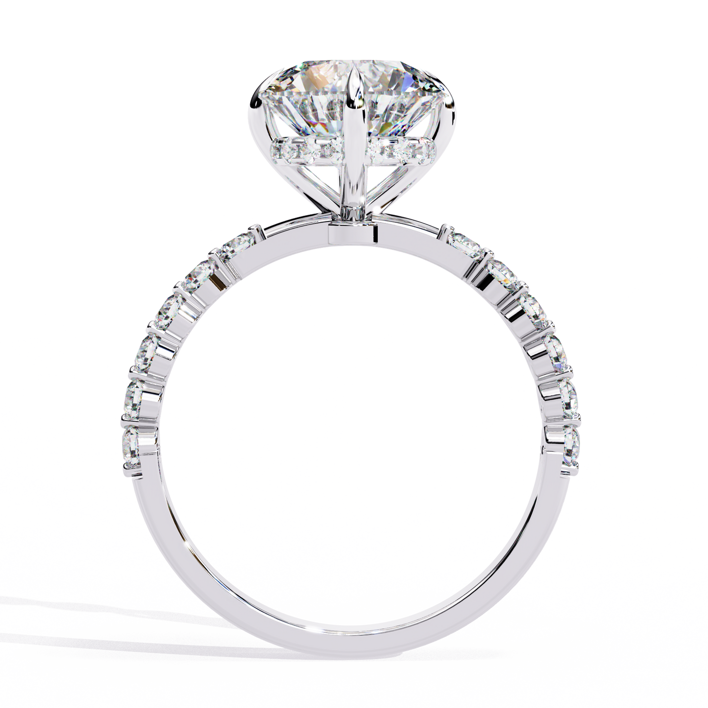 Lab Grown Diamond Solitaire Ring Round Stone (2.40ct) In 14K Gold