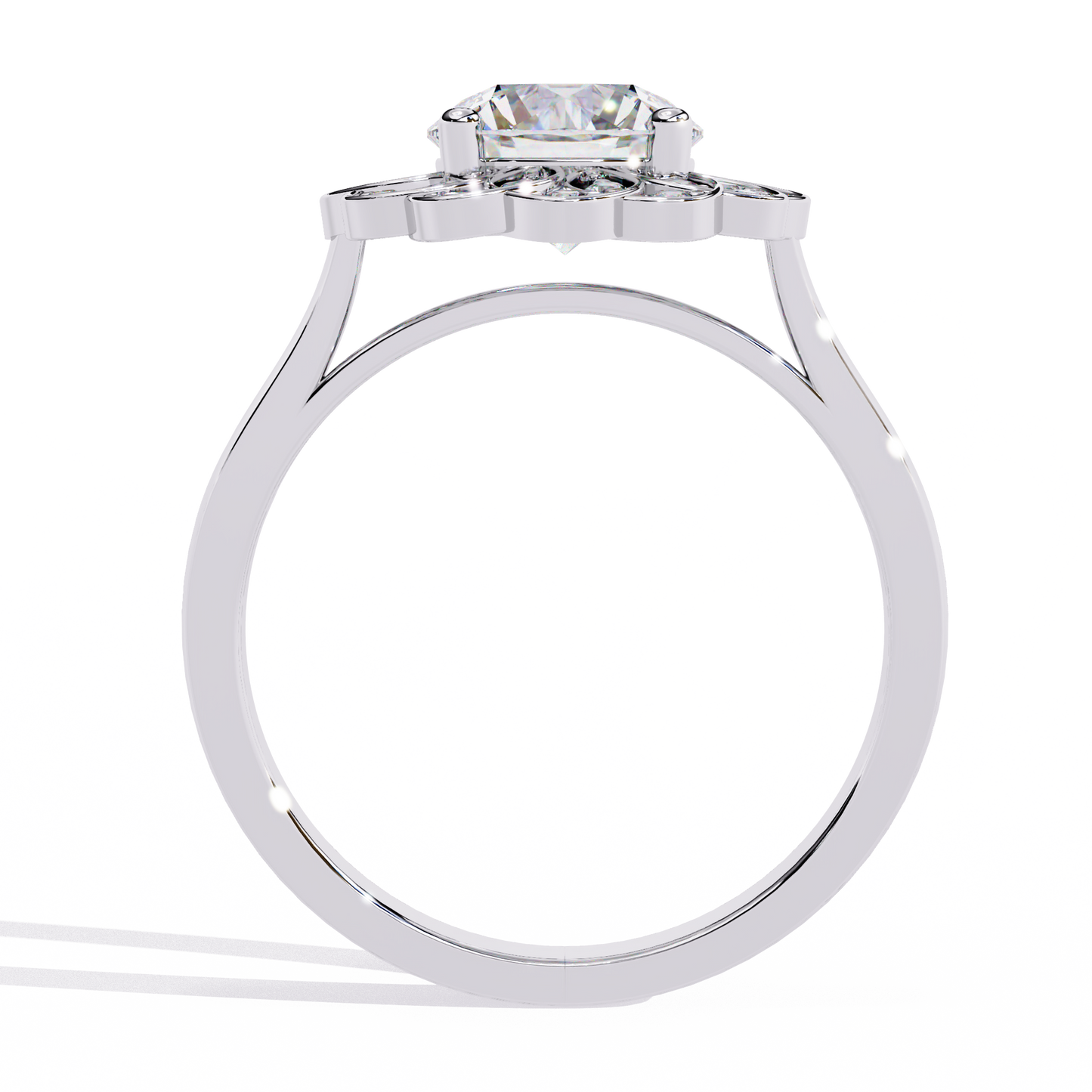 Lab Grown Diamond Solitaire Ring Round Stone (1.63ct) In 14K Gold