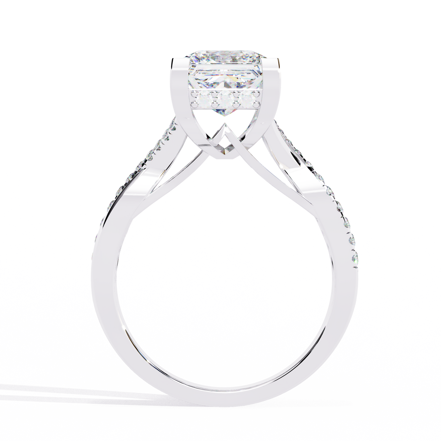Lab Grown Diamond Ring Solitaire Princess Stone(2.70ct )In 14k Gold
