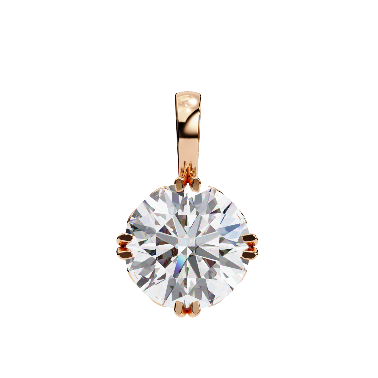 LGD Solitaire Pendant Round Stone (1.84ct) In 14K Gold Without Chain