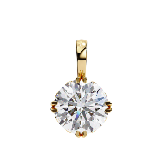 LGD Solitaire Pendant Round Stone (1.84ct) In 14K Gold Without Chain