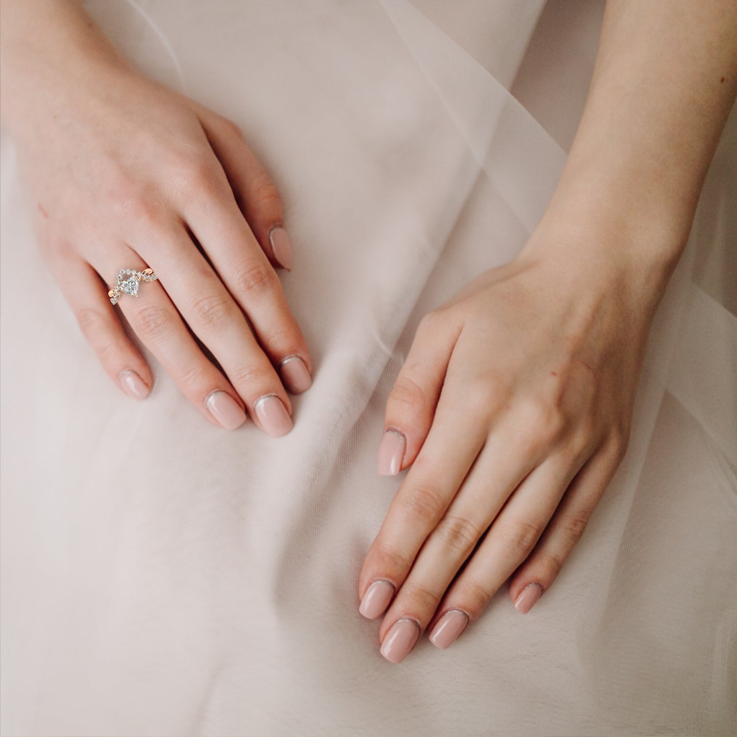 Lab Grown Solitaire Heart Diamond Ring in 14k Gold