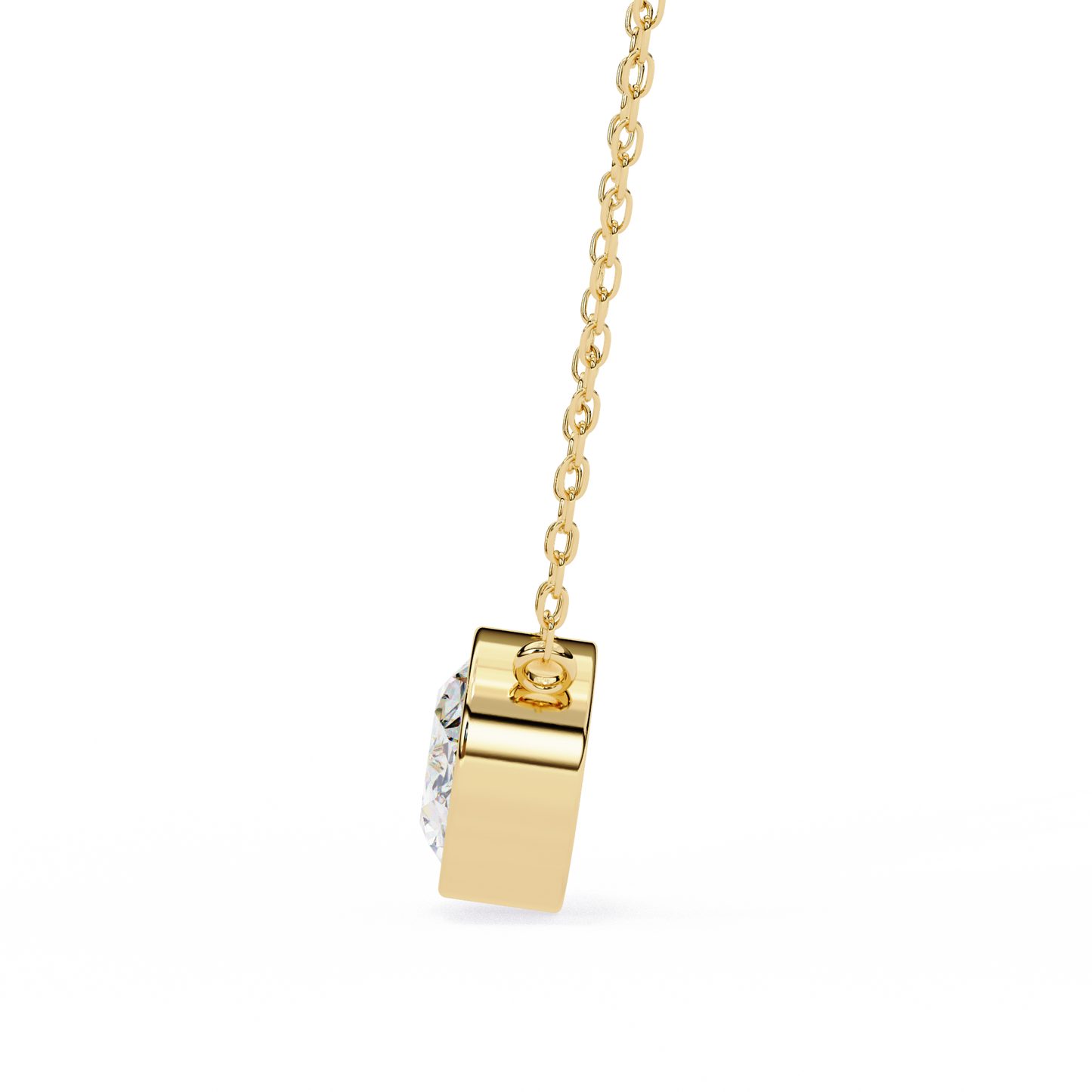 Lab Grown Solitaire Diamond Pendant Oval Stone (1.55ct) In 14K Gold Without Chain