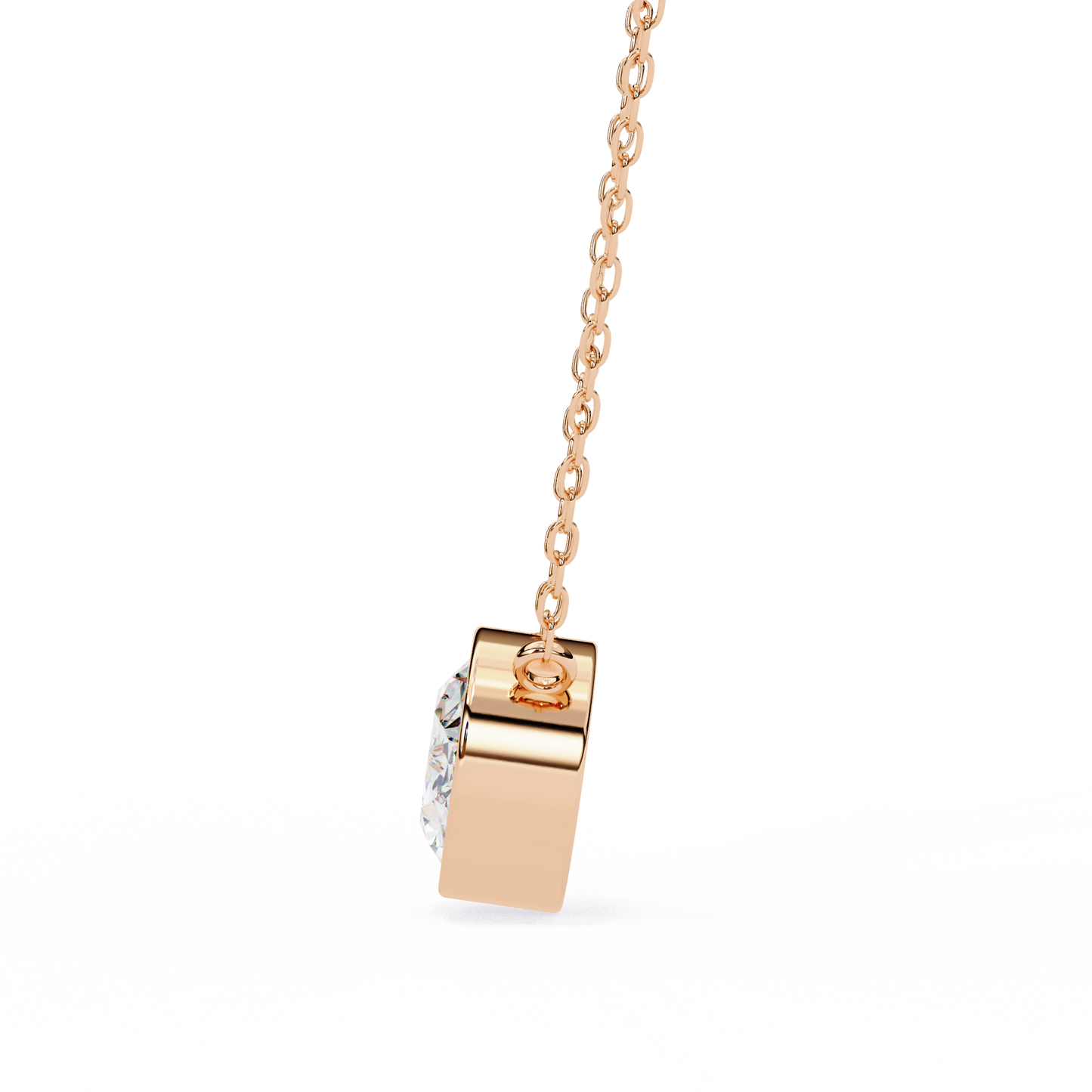 Lab Grown Solitaire Diamond Pendant Oval Stone (1.55ct) In 14K Gold Without Chain