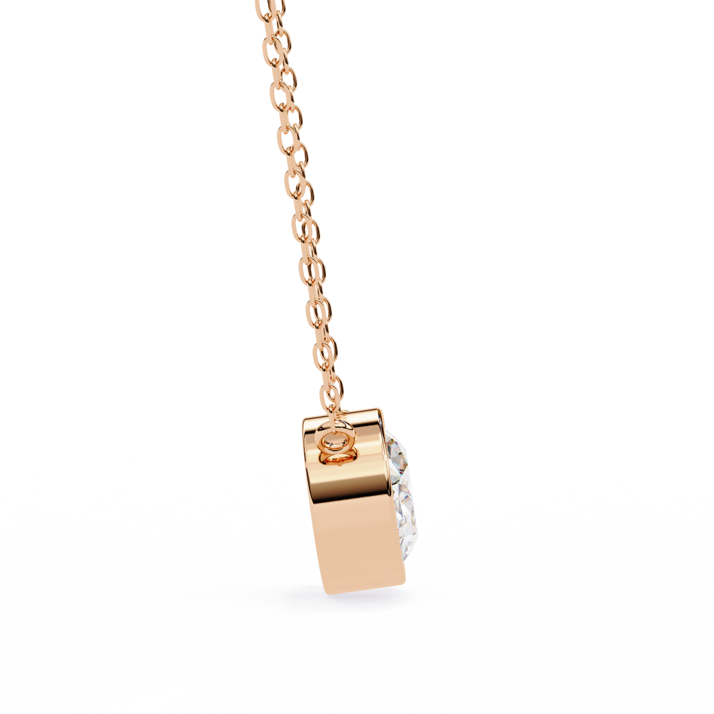 Lab Grown Solitaire Diamond Pendant Oval Stone (1.55ct) In 14K Gold Without Chain