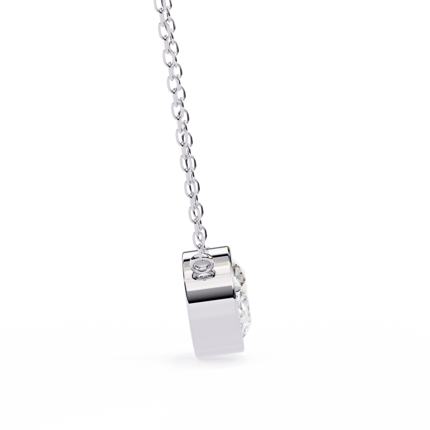 Lab Grown Solitaire Diamond Pendant Oval Stone (1.55ct) In 14K Gold Without Chain