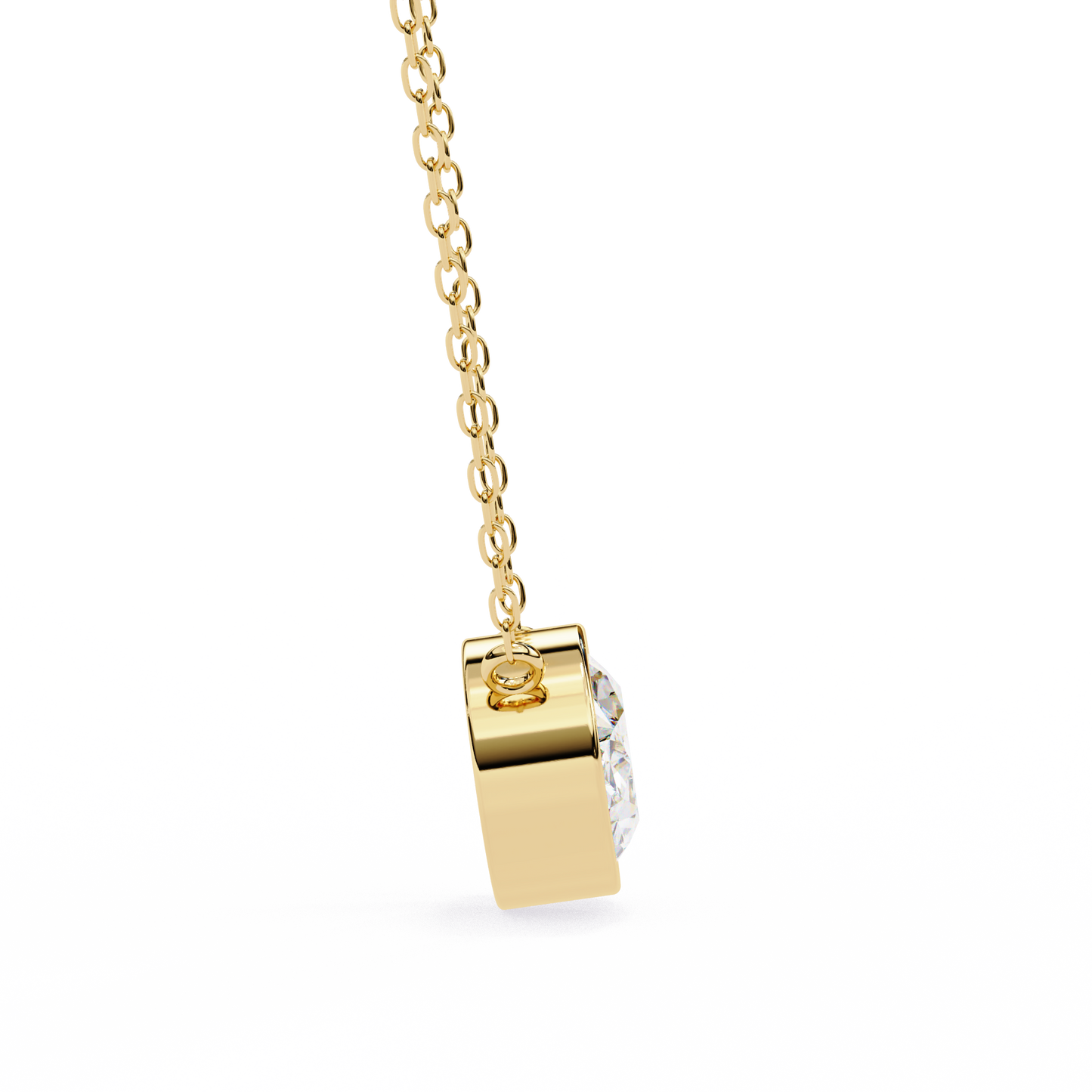 Lab Grown Solitaire Diamond Pendant Oval Stone (1.55ct) In 14K Gold Without Chain