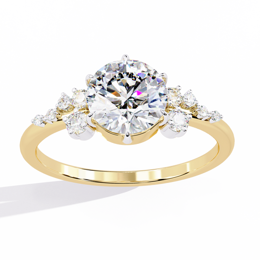 Lab Grown Diamond Solitaire Ring Round Stone (1.38ct) In 14K Gold