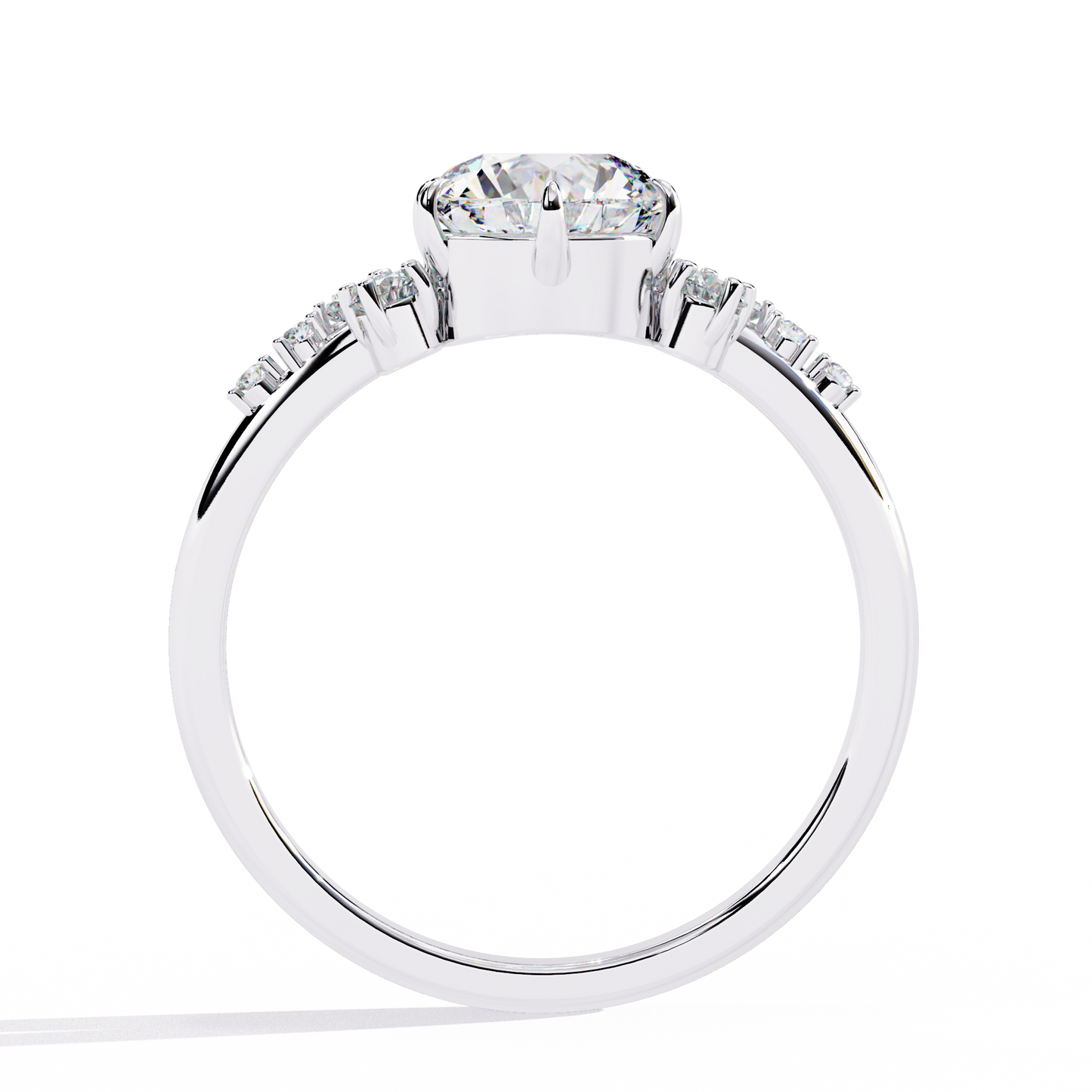 Lab Grown Diamond Solitaire Ring Round Stone (1.38ct) In 14K Gold
