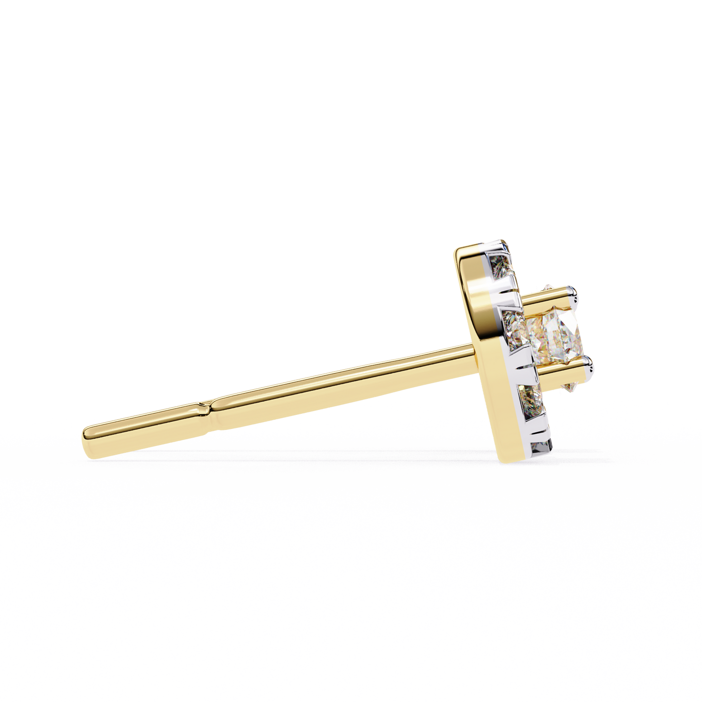 LGD Ear Studs Round  Stone (0.52ct Pair) In 14K Gold