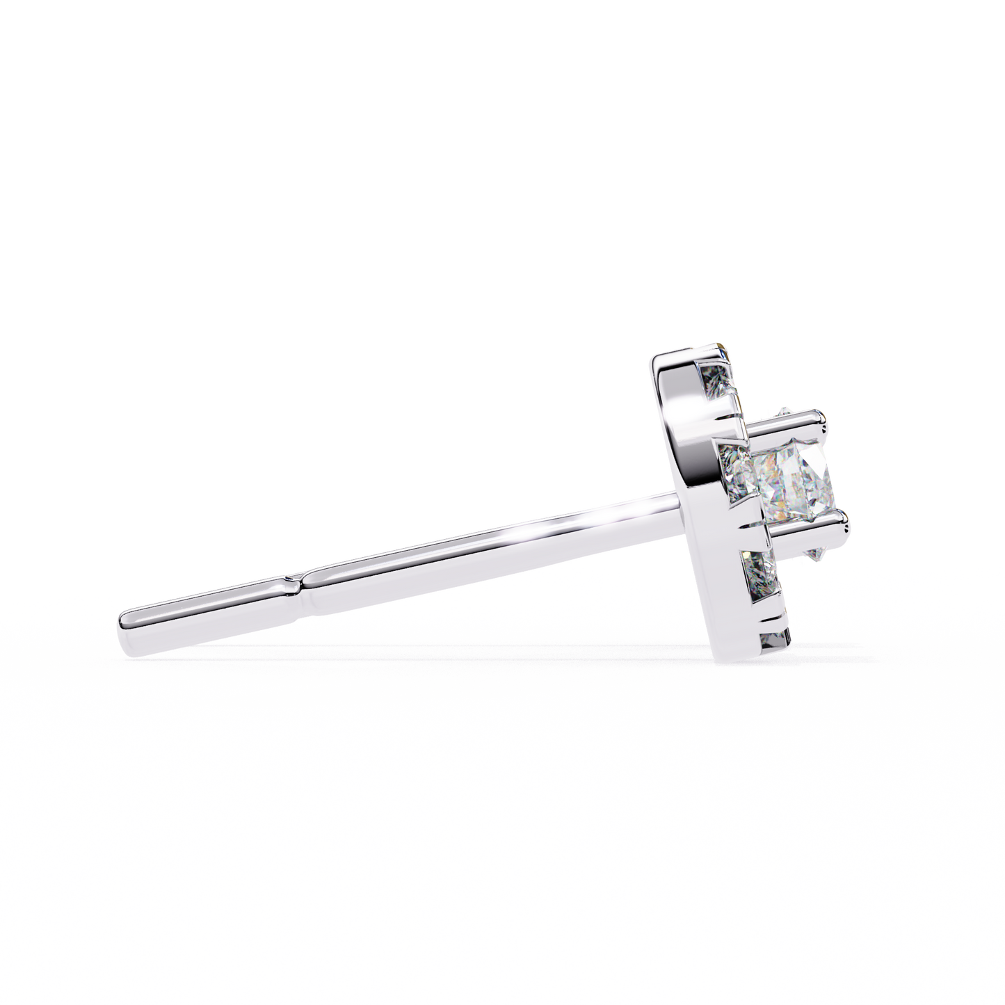 LGD Ear Studs Round  Stone (0.52ct Pair) In 14K Gold