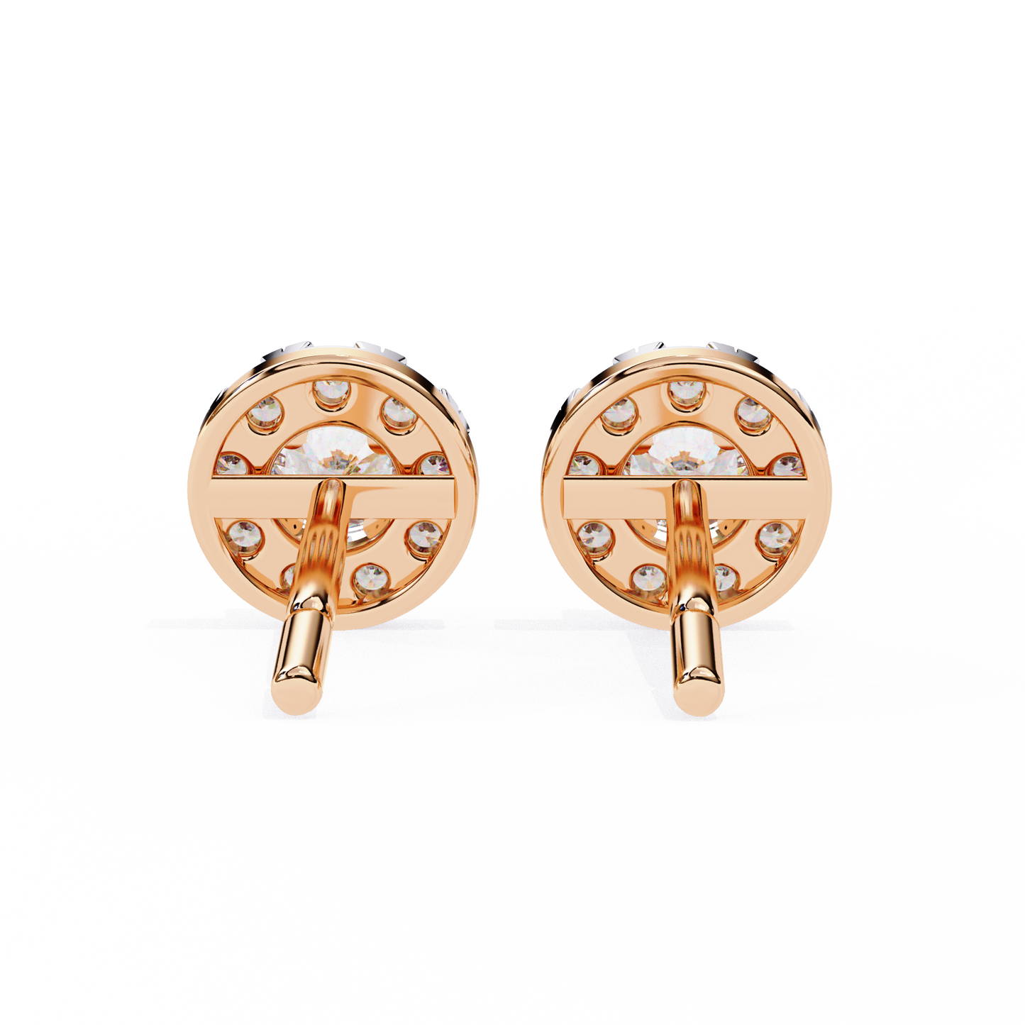 LGD Ear Studs Round  Stone (0.52ct Pair) In 14K Gold