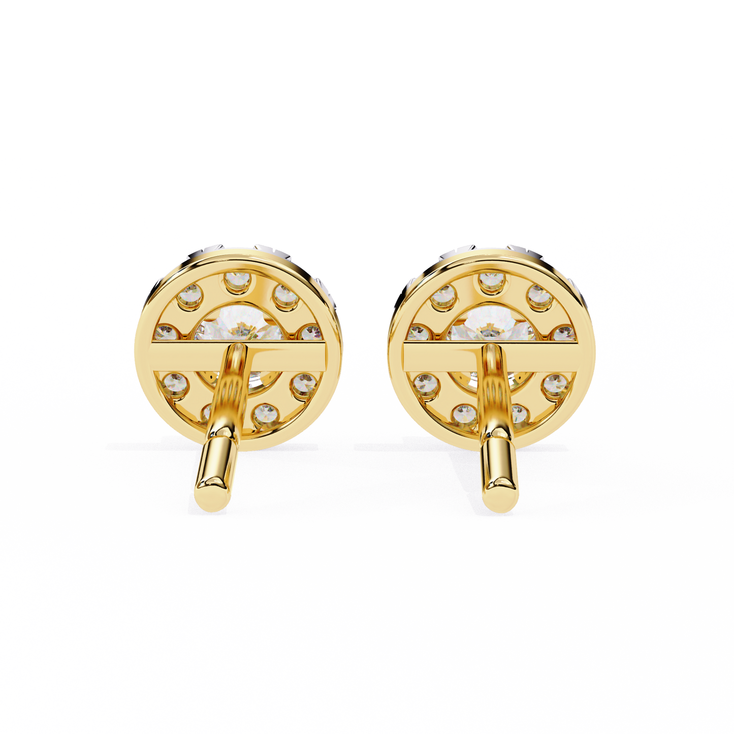 LGD Ear Studs Round  Stone (0.52ct Pair) In 14K Gold