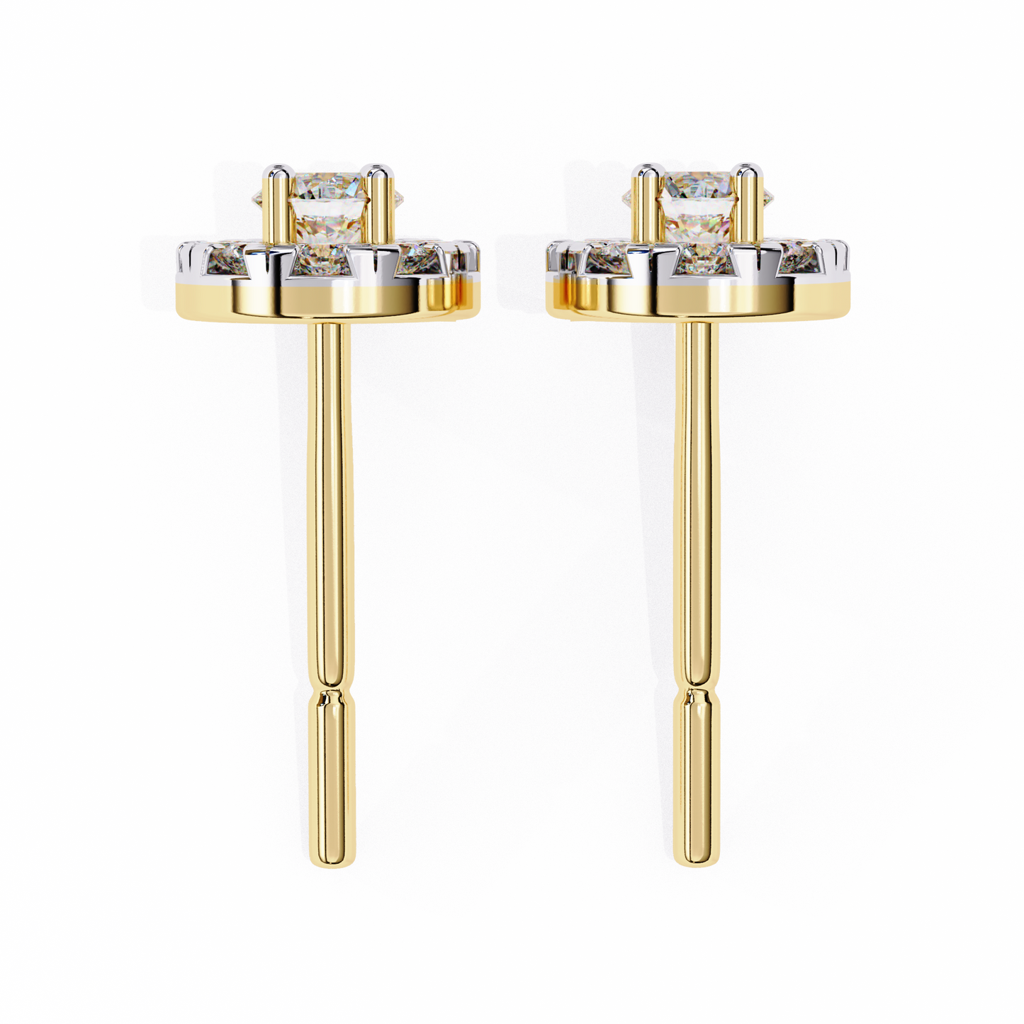 LGD Ear Studs Round  Stone (0.52ct Pair) In 14K Gold