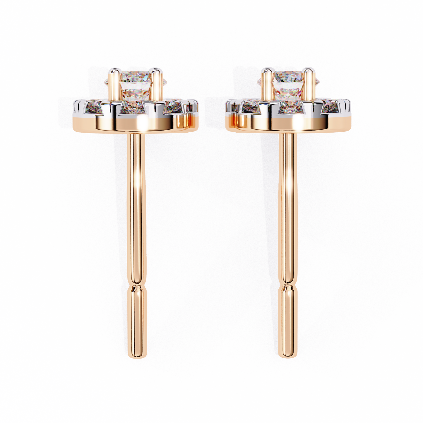 LGD Ear Studs Round  Stone (0.52ct Pair) In 14K Gold