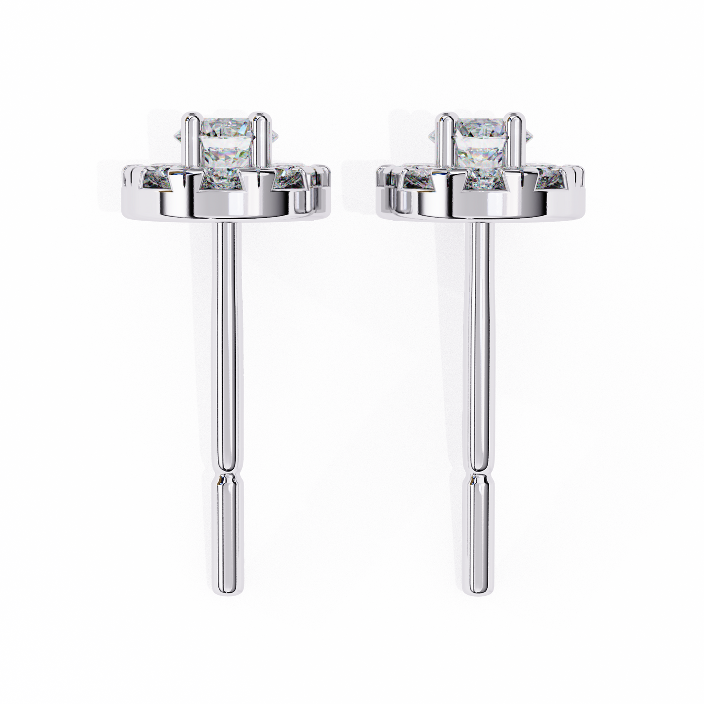 LGD Ear Studs Round  Stone (0.52ct Pair) In 14K Gold