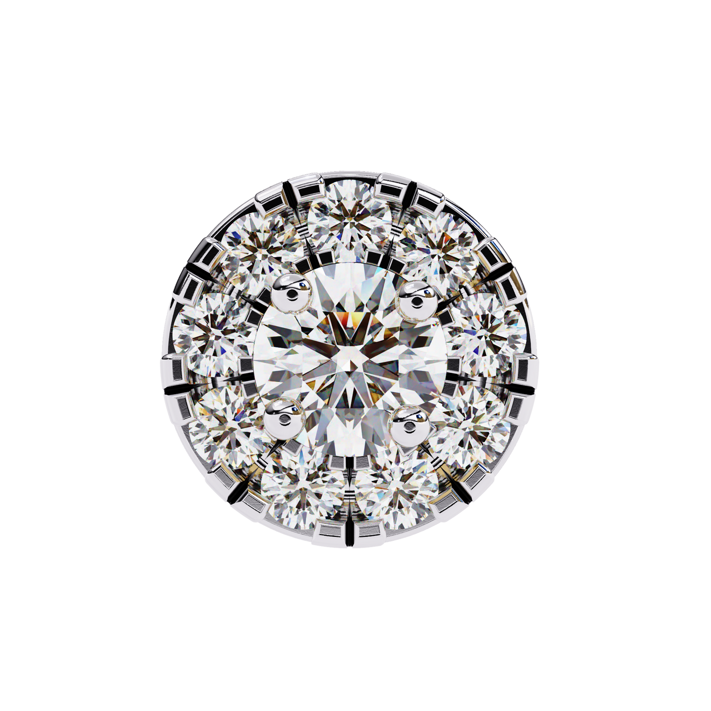 LGD Ear Studs Round  Stone (0.52ct Pair) In 14K Gold