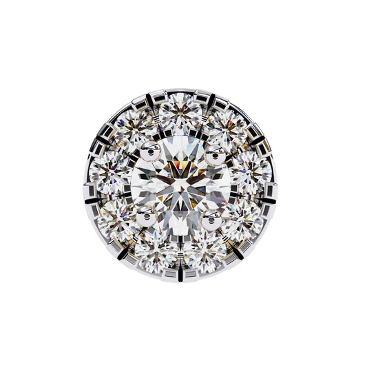 LGD Ear Studs Round  Stone (0.52ct Pair) In 14K Gold