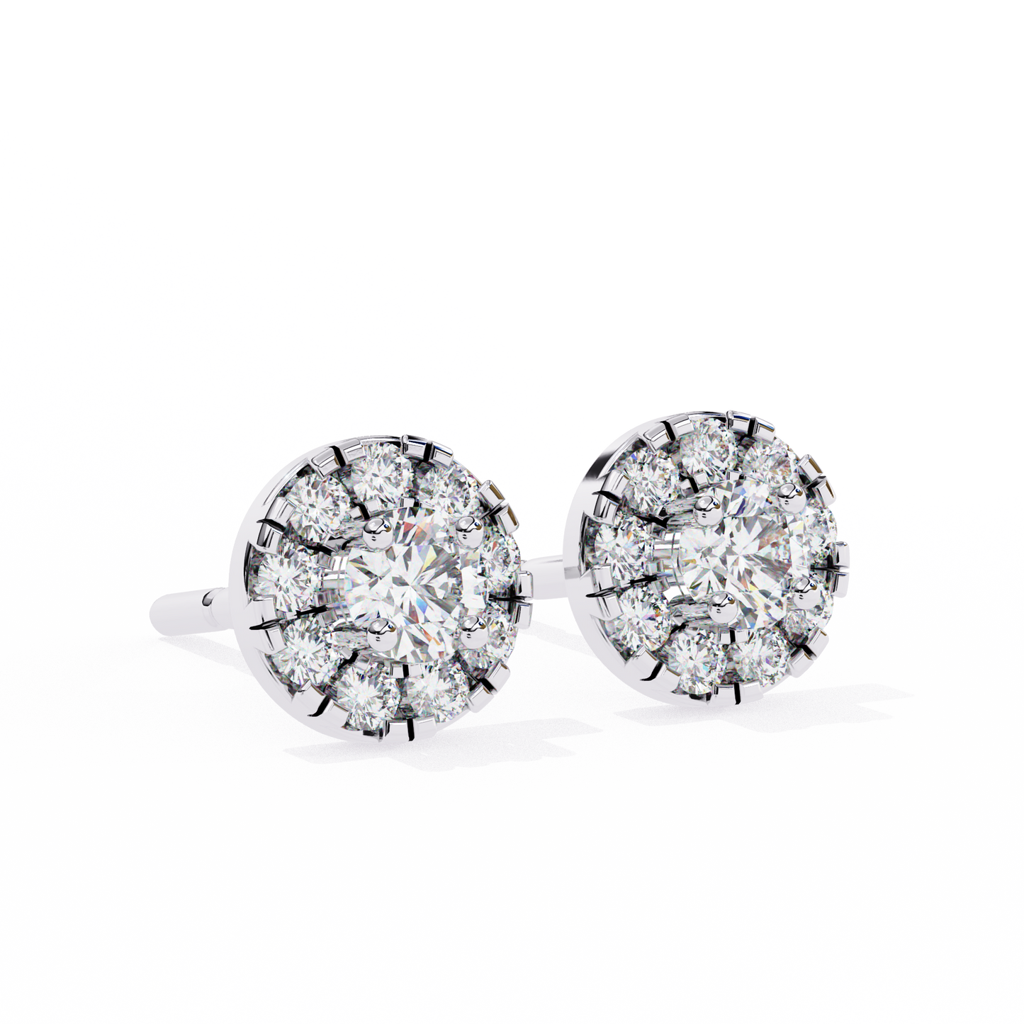 LGD Ear Studs Round  Stone (0.52ct Pair) In 14K Gold