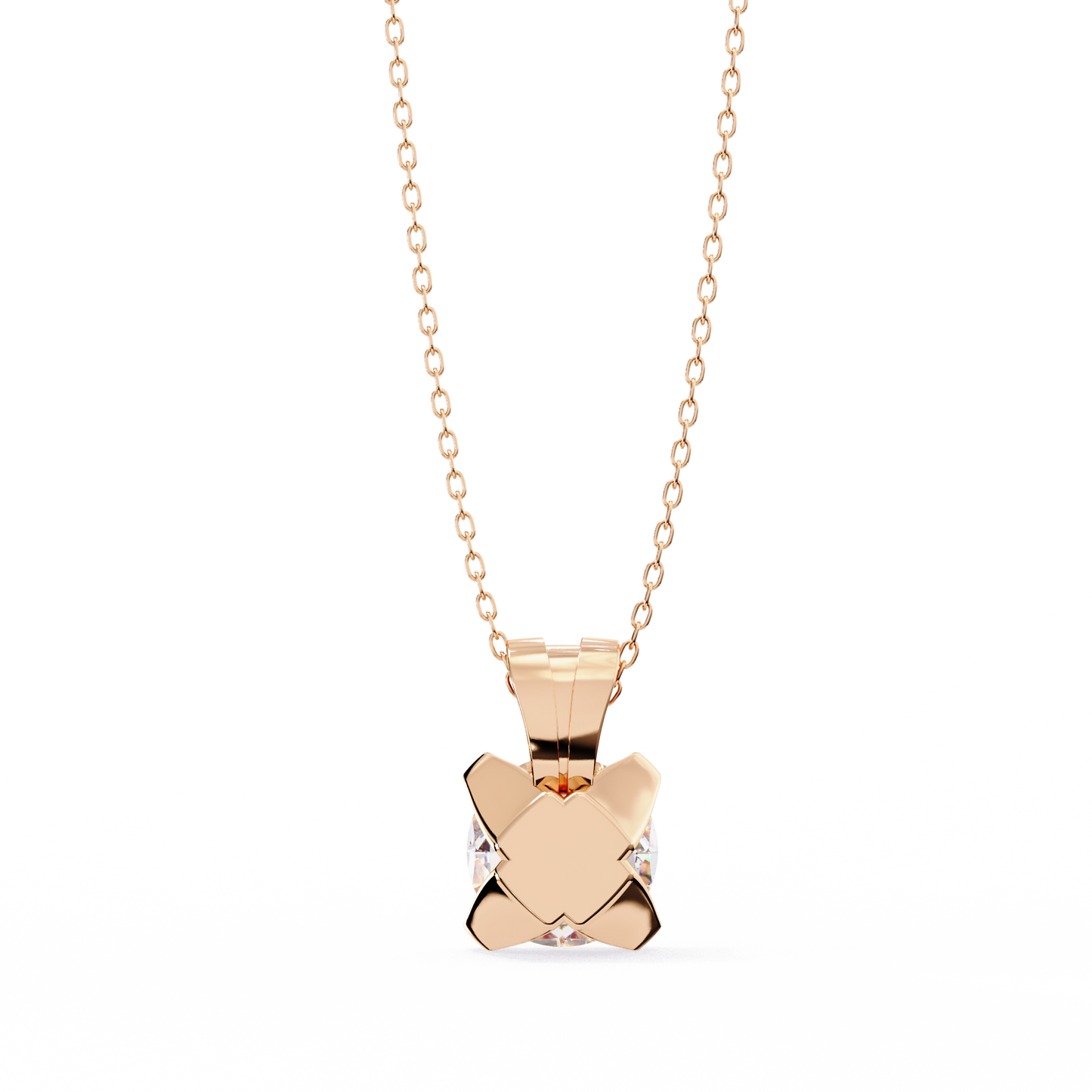 LGD Solitaire Pendant Round Stone (2.18ct) In 14K Gold Without Chain