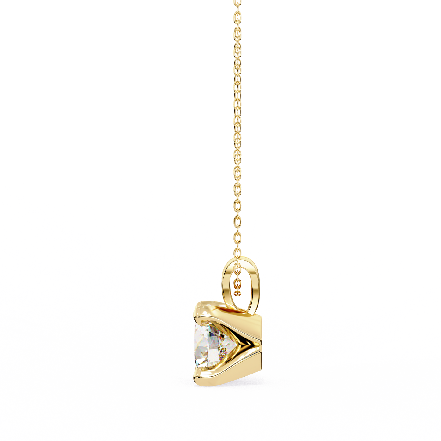 LGD Solitaire Pendant Round Stone (2.18ct) In 14K Gold Without Chain