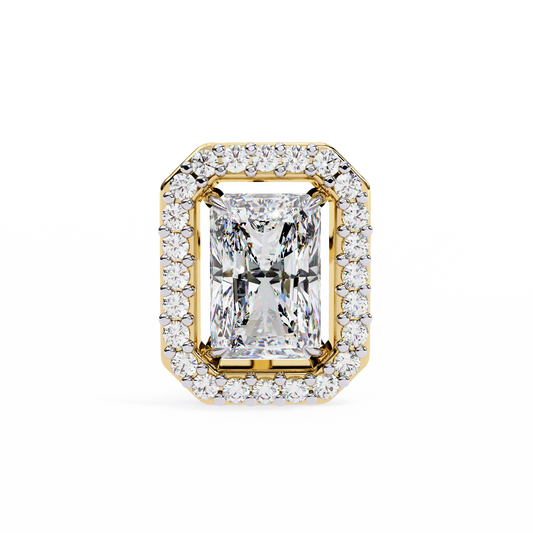 LGD Ear Studs Radiant Stone (2.04ct Pair) In 14K Gold