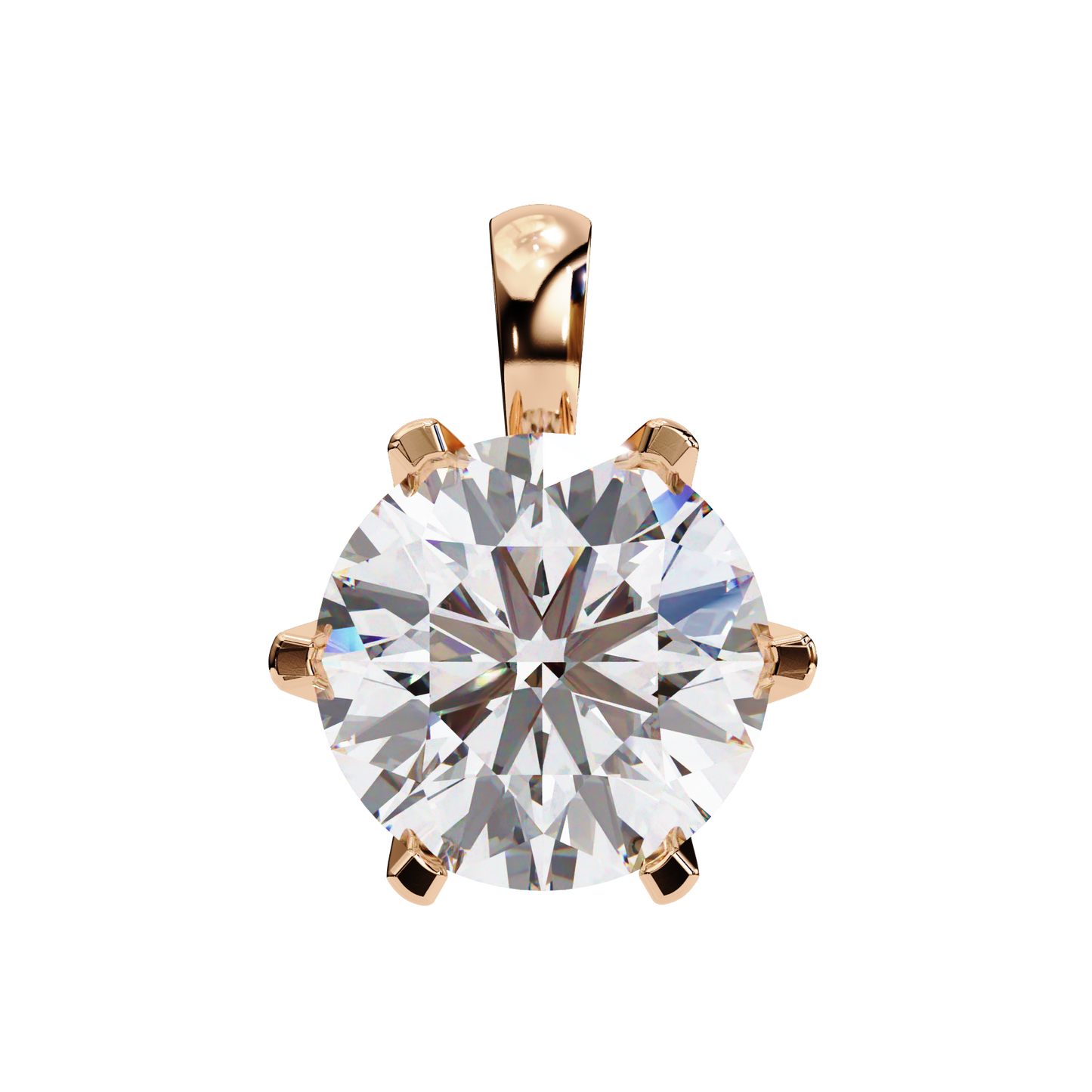 LGD Solitaire Pendant Round Stone (2.2ct) In 14K Gold Without Chain