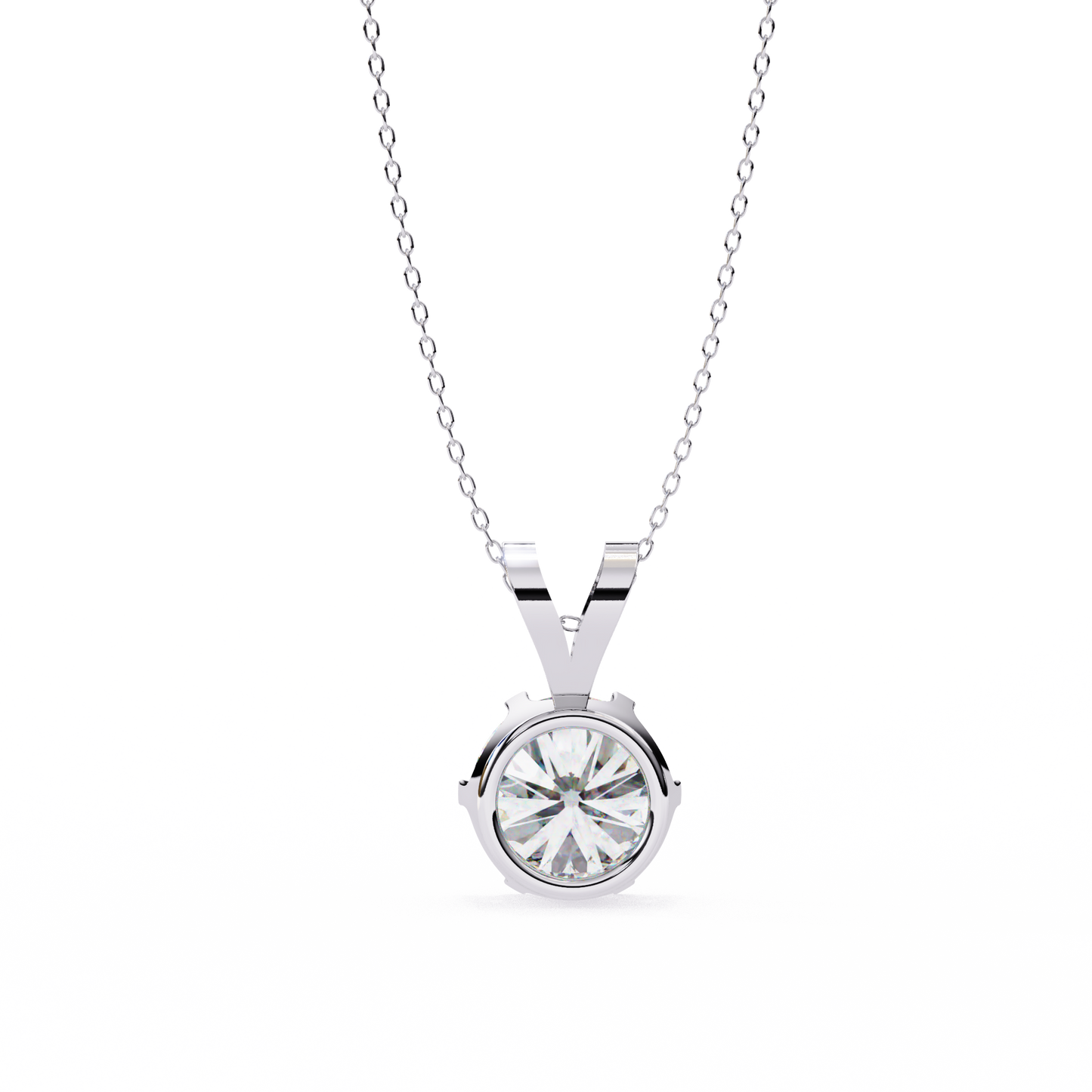 LGD Solitaire Pendant Round Stone (2.14ct) In 14K Gold Without Chain