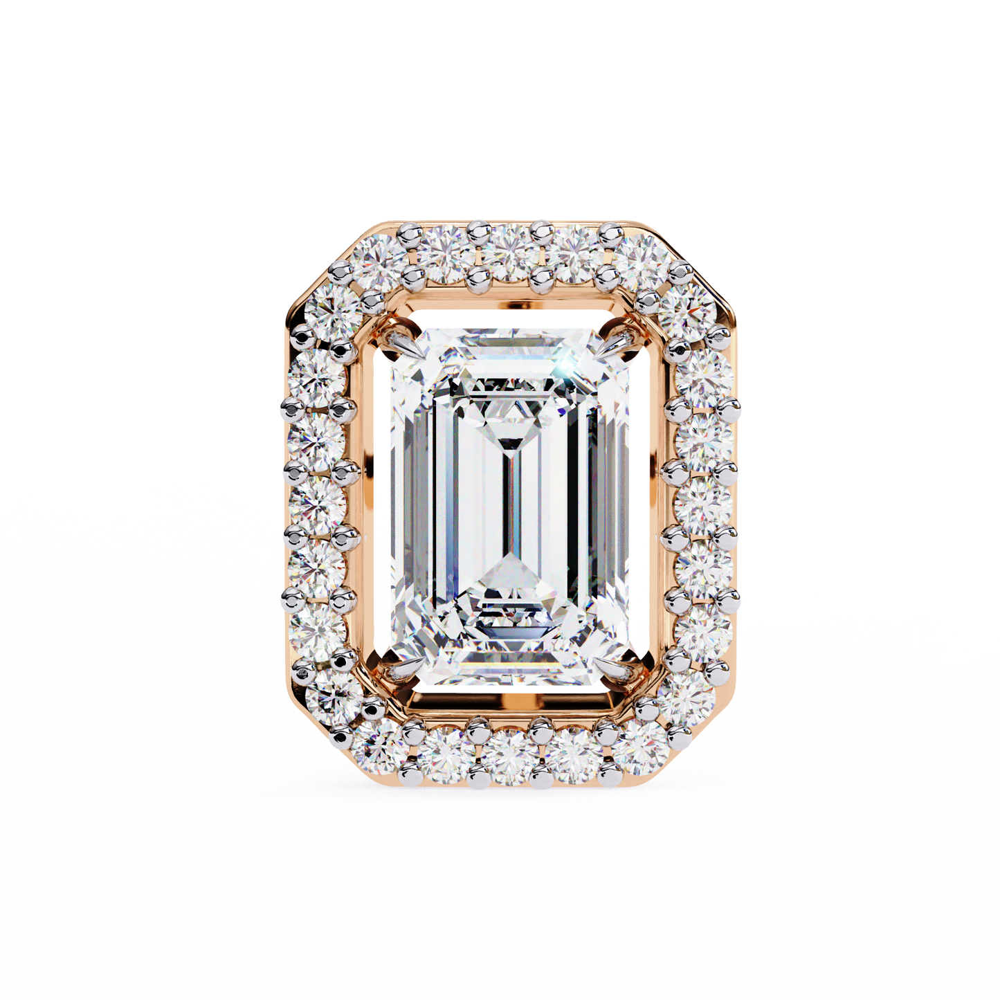 LGD Ear Studs Emerald Stone (1.70ct Pair) In 14K Gold