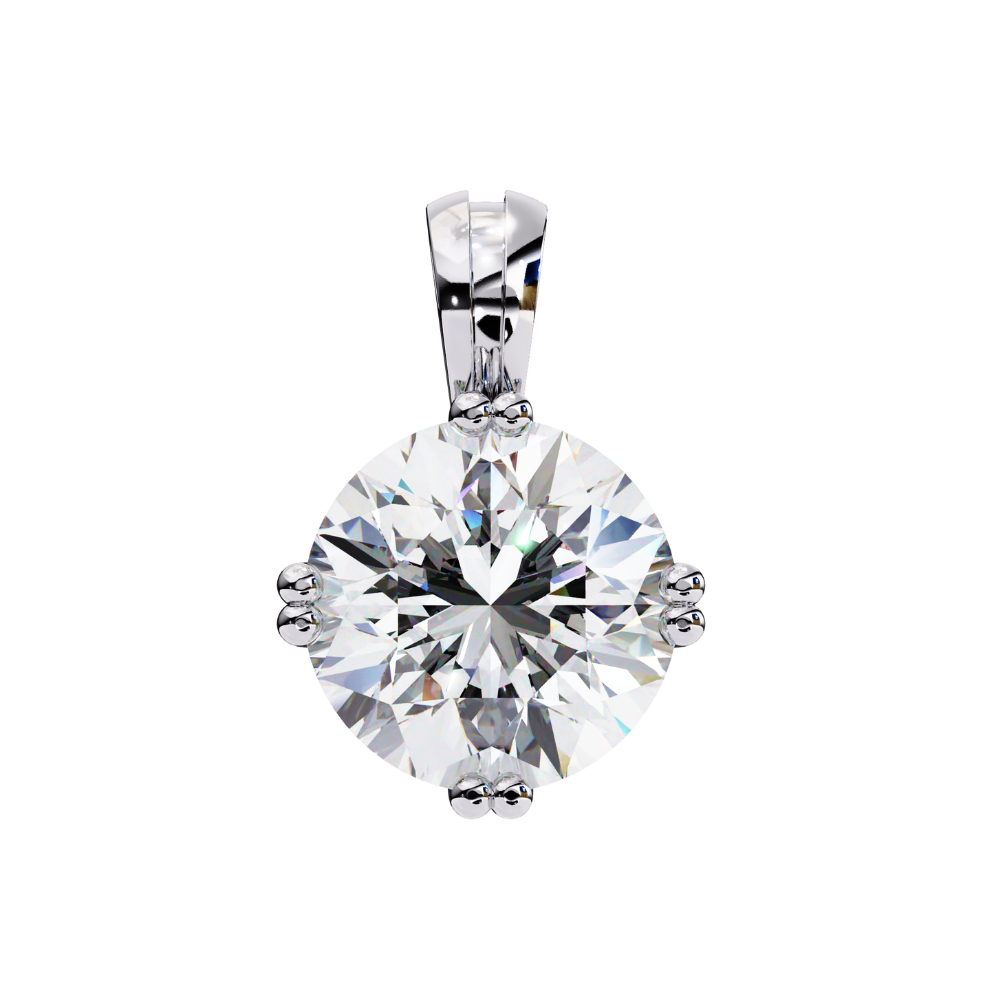 LGD Solitaire Pendant Round Stone (1.98ct) In 14K Gold Without Chain