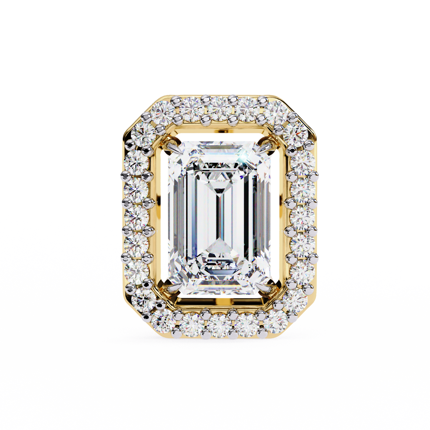 LGD Ear Studs Emerald Stone (1.70ct Pair) In 14K Gold