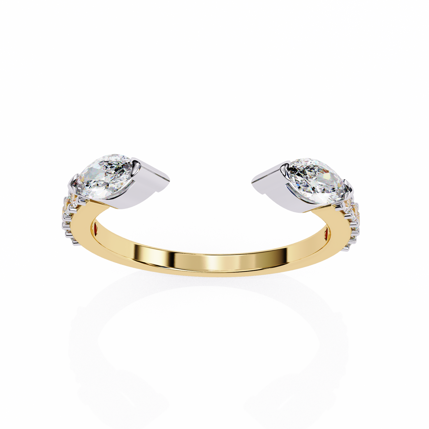 LGD Band Ring Marquise Stone (0.46ct) In 14K Gold