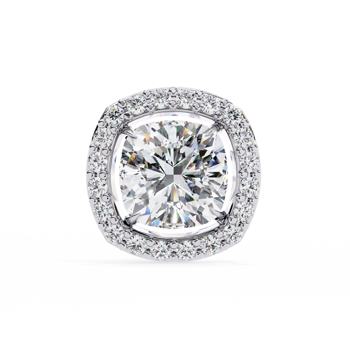 LGD Ear Studs Cushion Square (1.92ct Pair) In 14K Gold