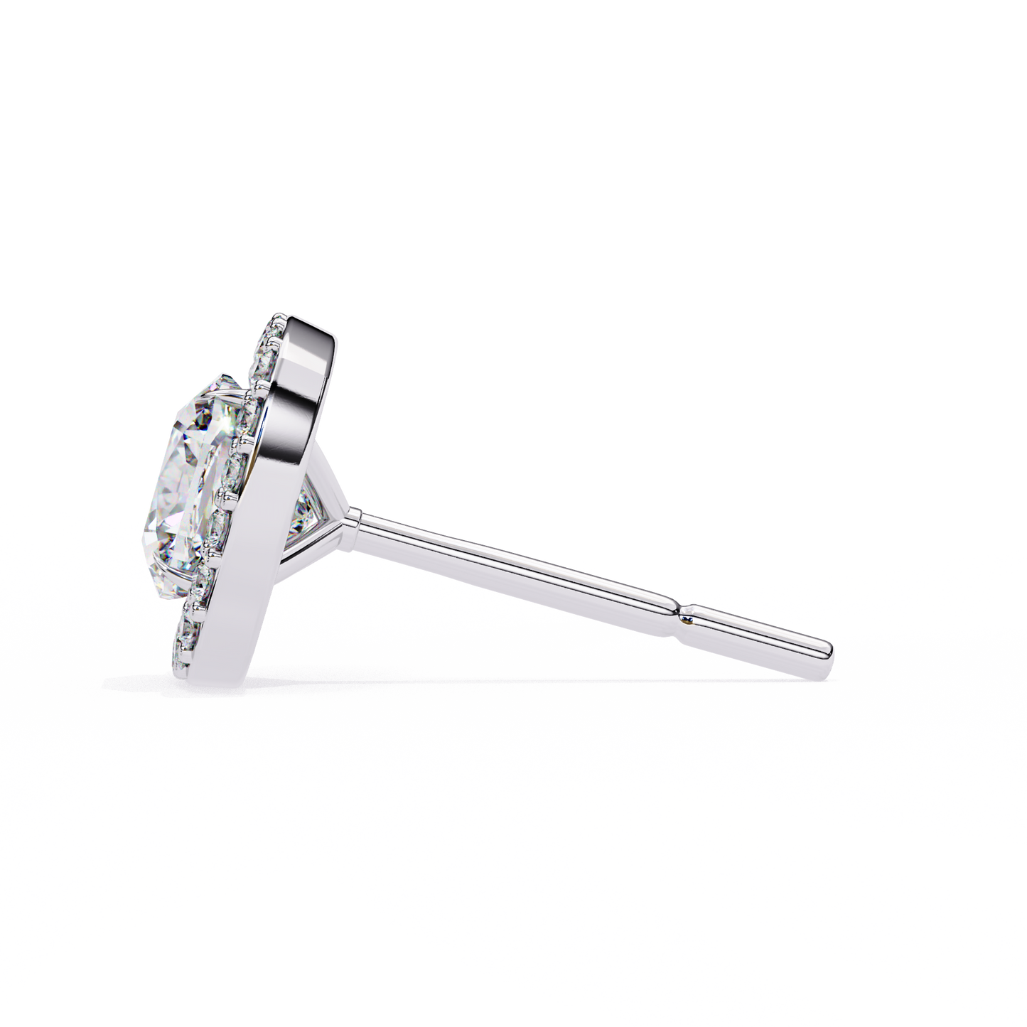 LGD Ear Studs Cushion Square (1.92ct Pair) In 14K Gold