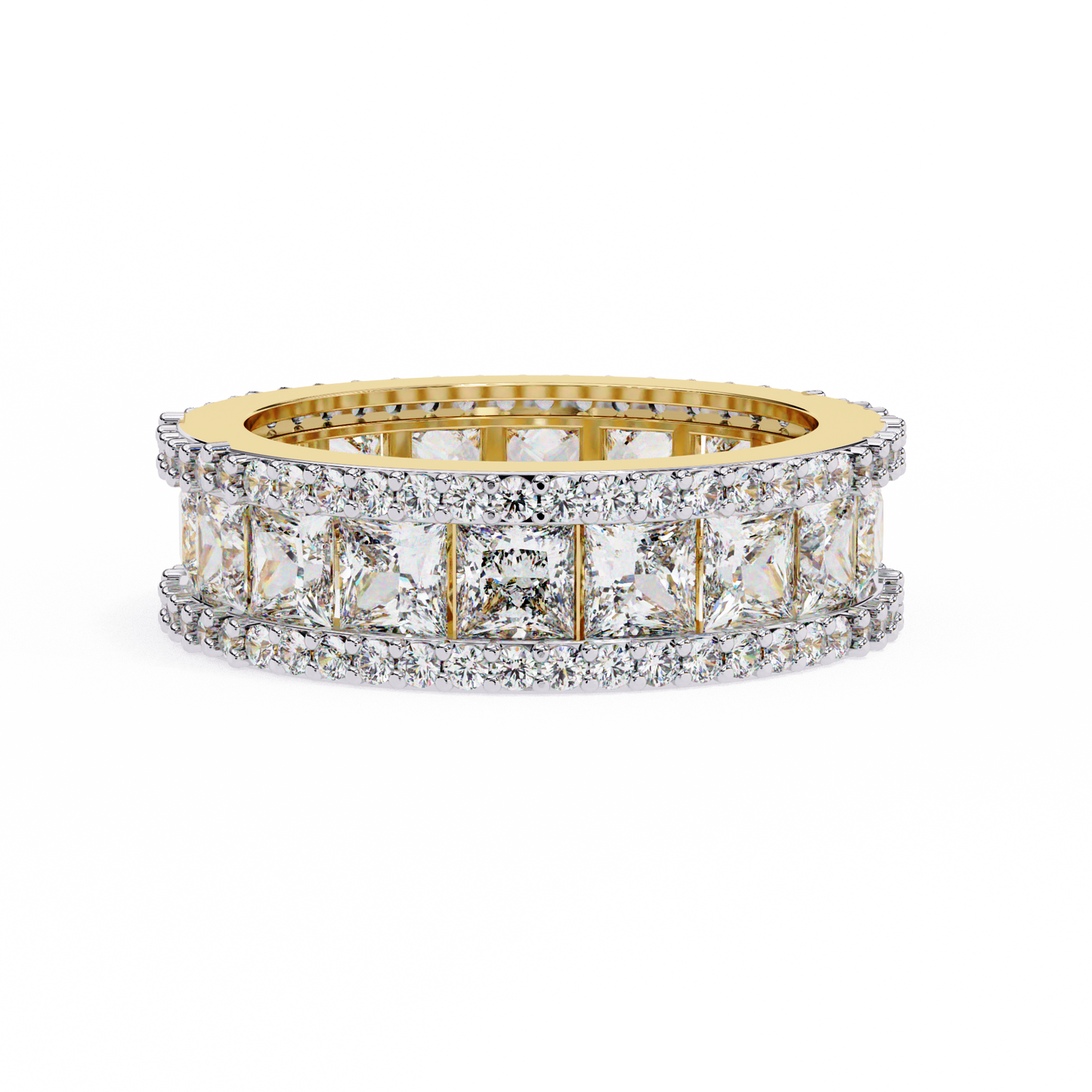 LGD Band Ring Princess Stone (3.71ct) In 14K Gold