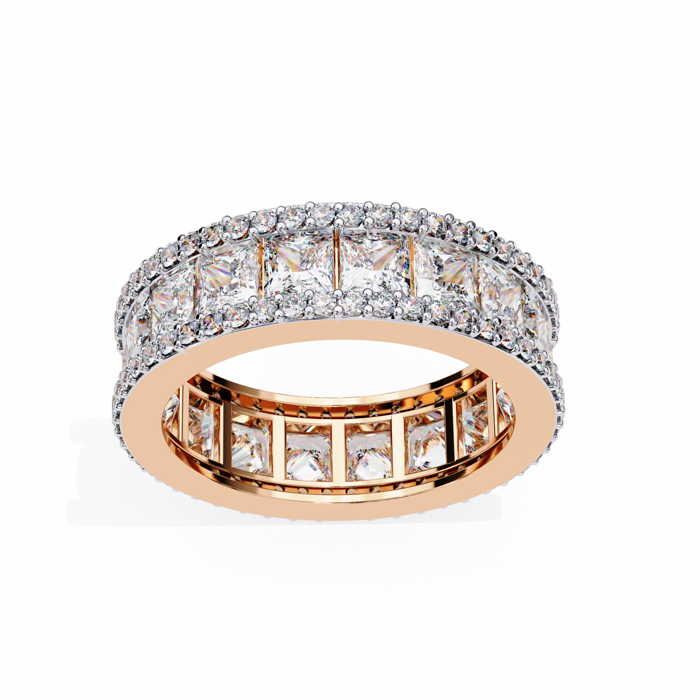LGD Band Ring Princess Stone (3.71ct) In 14K Gold