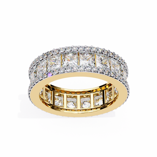 LGD Band Ring Princess Stone (3.71ct) In 14K Gold