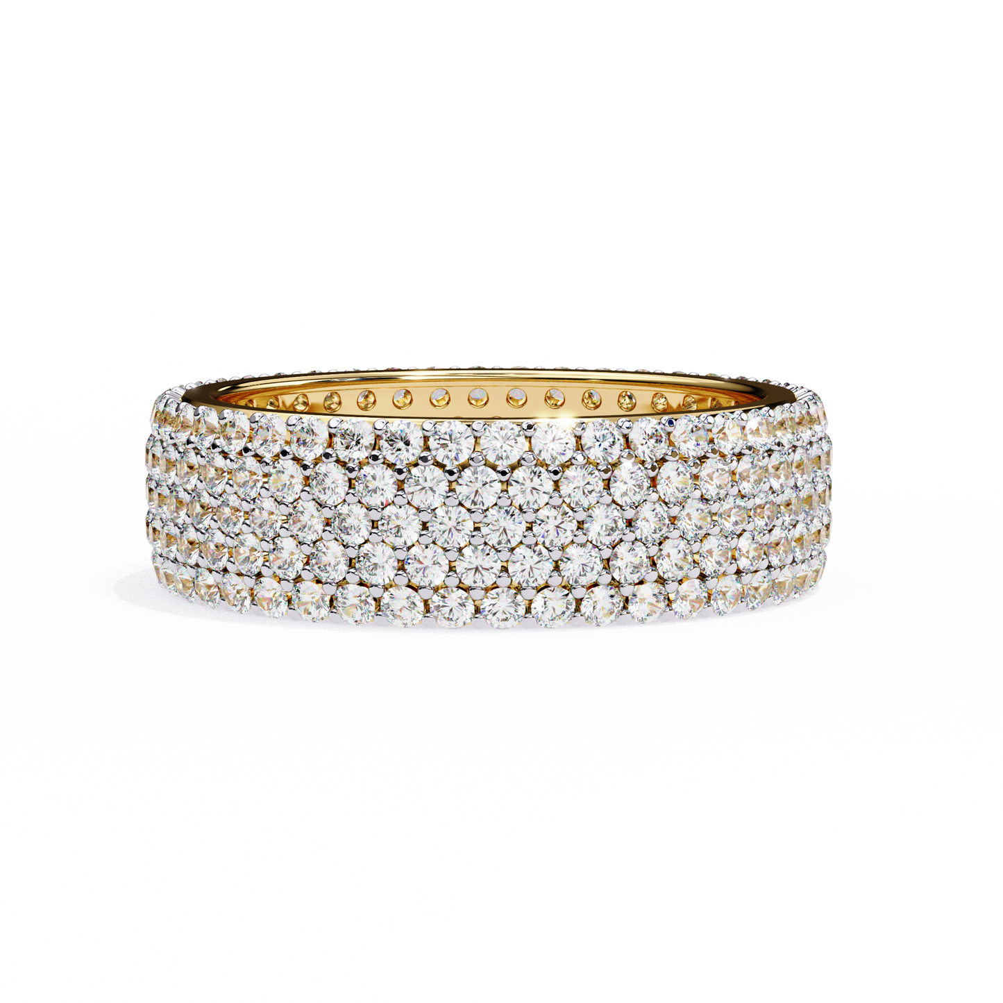 LGD Band Ring Round Stone (1.81ct) In 14K Gold