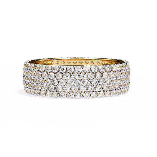 LGD Band Ring Round Stone (1.81ct) In 14K Gold